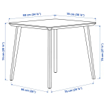 Стол и 2 стула -  LISABO IKEA/ ЛИСАБО ИКЕА,  88х78 см,   черный