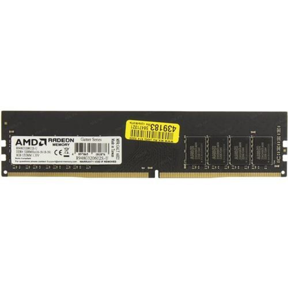 Память AMD 8GB DDR4 3200MHz DIMM R9 Gamer Series Black R948G3206U2S-UO