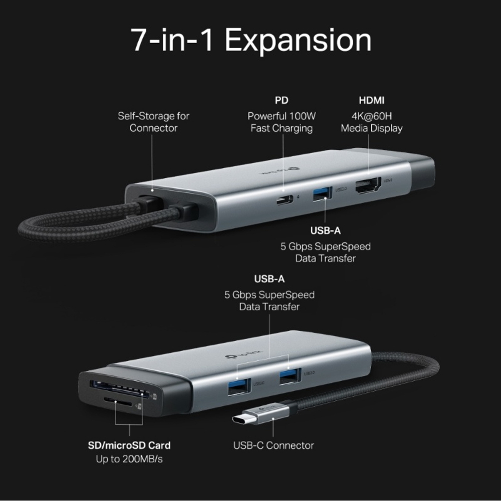 TP-Link UH7021C USB Type-C концентратор 7 в 1