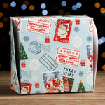 Упаковка для капкейков "Новогодняя почта" с окном, 4 ячейки, 16*16*10 см