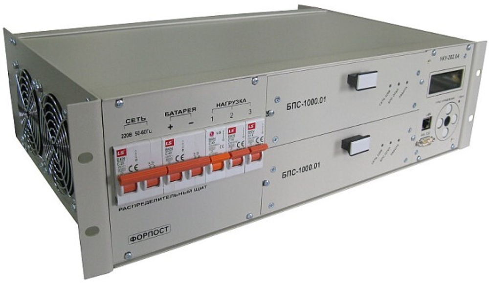 Источник бесперебойного питания  СГЭП ИБЭП-220/48В-40А-2/2(1000)-3U-LAN