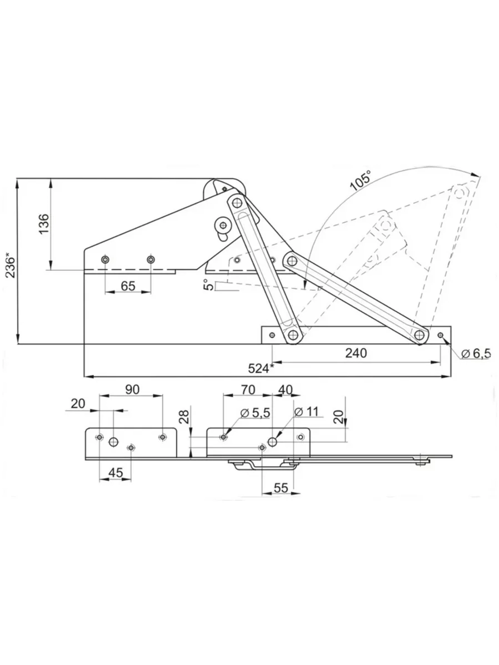 Механизм для дивана-книжки 358 (аналог 142)