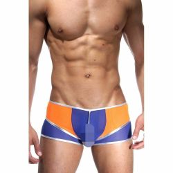 Мужские трусы хипсы сине-оранжевые Cosmos Colors  L30BOS