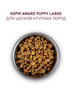 Сухой корм AWARD для щенков от 1 месяца крупных пород с курицей и индейкой с добавлением тыквы и шиповника