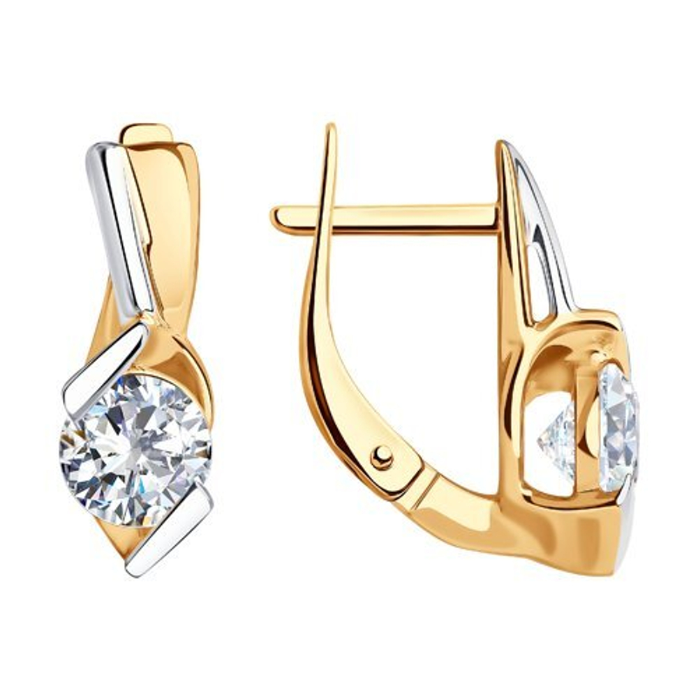 Серьги из золота с фианитами Au 585 (029141)