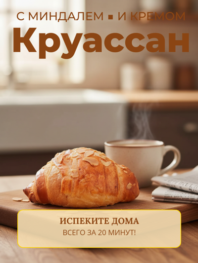 Круассан для выпекания с миндалем и миндальным кремом "Десерт Фентази" 95 гр*30 шт