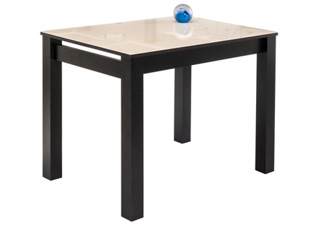 Стол стеклянный Woodville Раймунд бежевый, венге