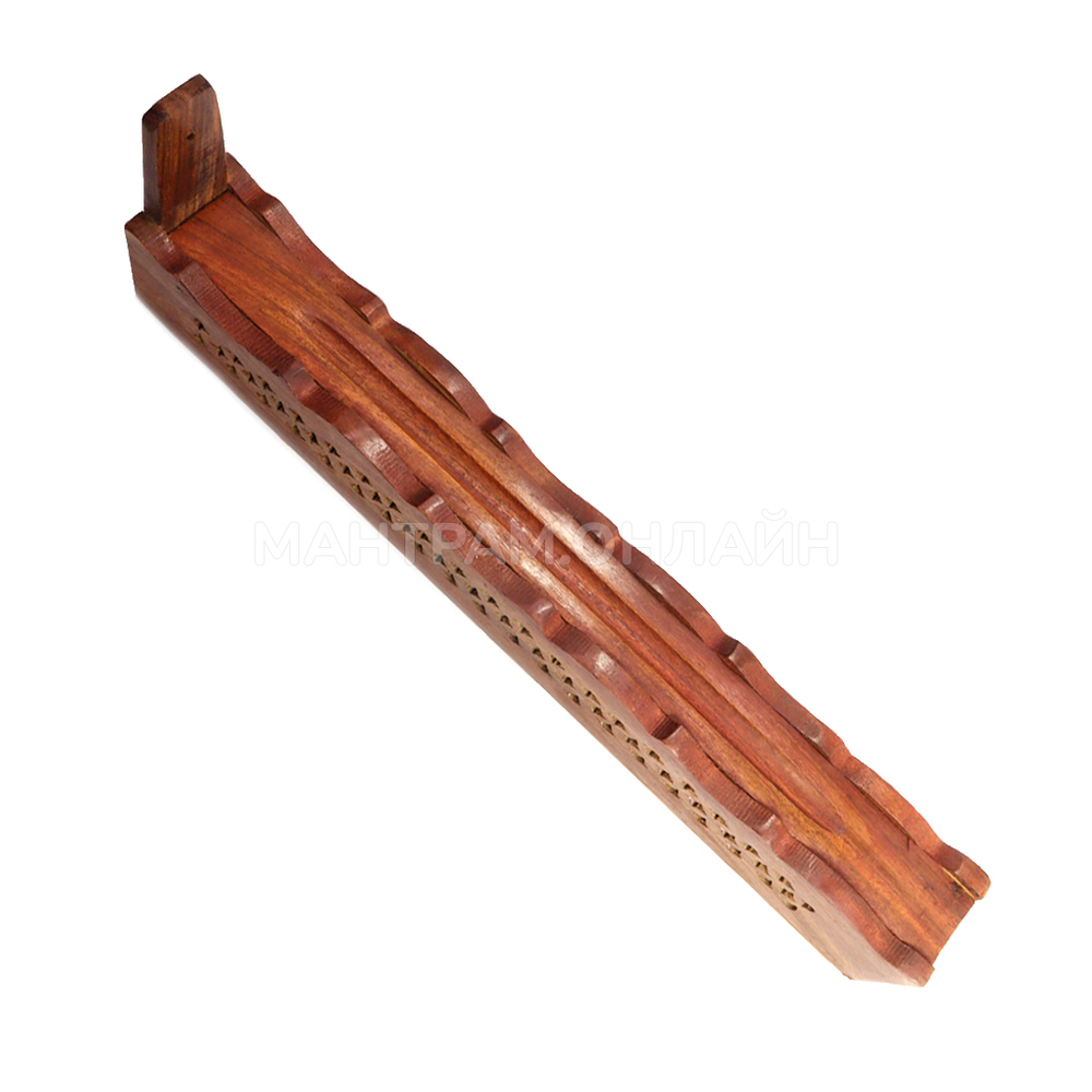 Подставка под благовония Пенал из дерева с резьбой 30,5 x 3,7 x 8 см