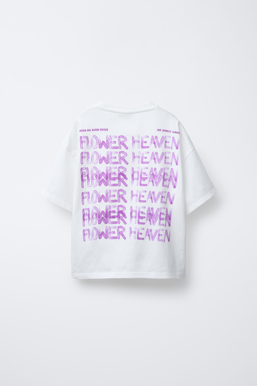 ZARA ФУТБОЛКА С ЦВЕТОЧНЫМ ПРИНТОМ И НАДПИСЬЮ, БЕЛЫЙ