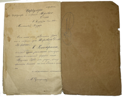 Тетрадь с прописями и образцами рукописного письма. Ученика 1-го класса Калашникова. 1903г.