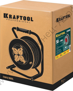 KRAFTOOL K-325, КГ 3х2.5 50м 4000Вт IP44, Силовой удлинитель на стальной катушке (55086-50)