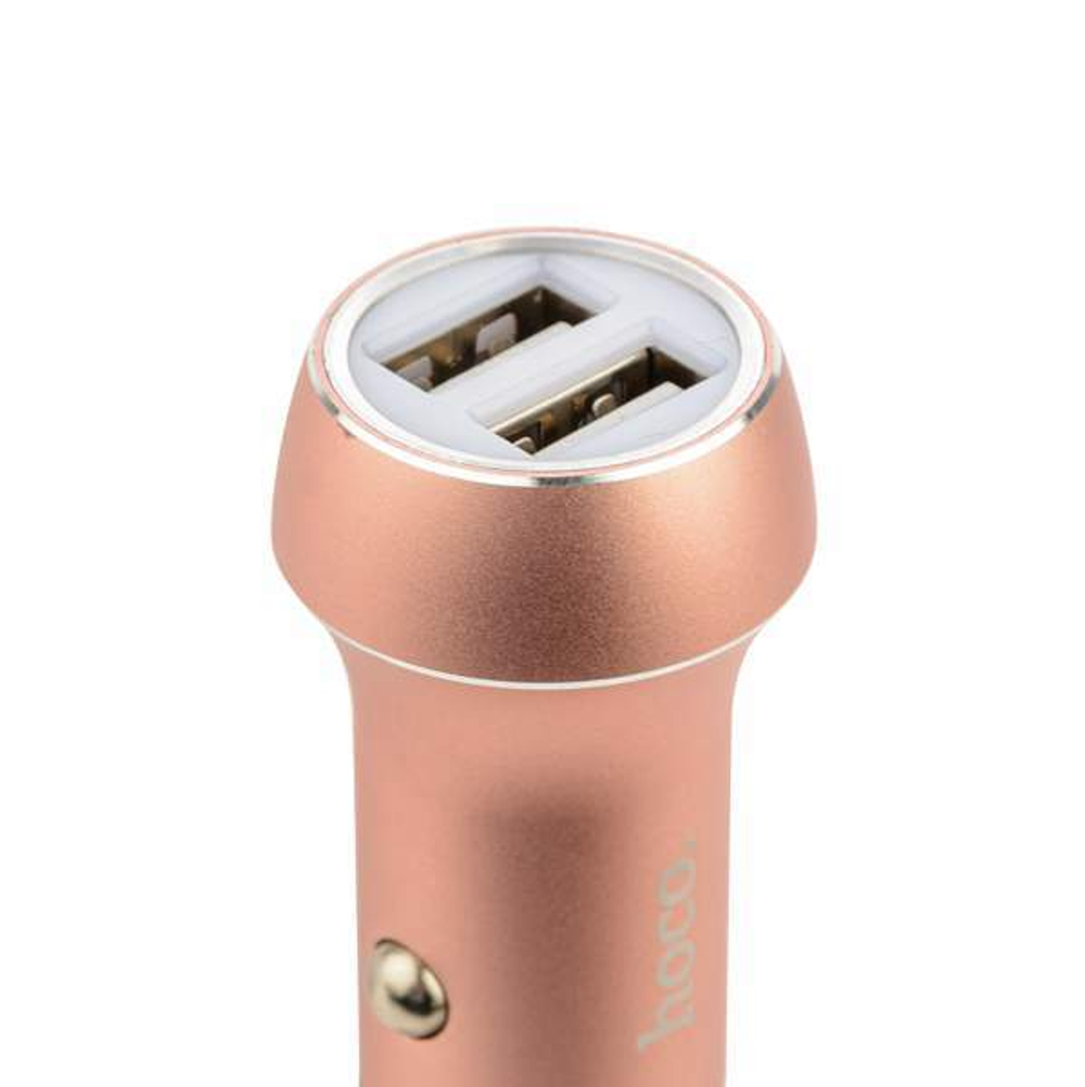 Разделитель автомобильный Hoco Z7 Kingkong dual USB Car Charger Apple&amp;Android (2USB: 5V &amp; 2.4A) Розовое золото