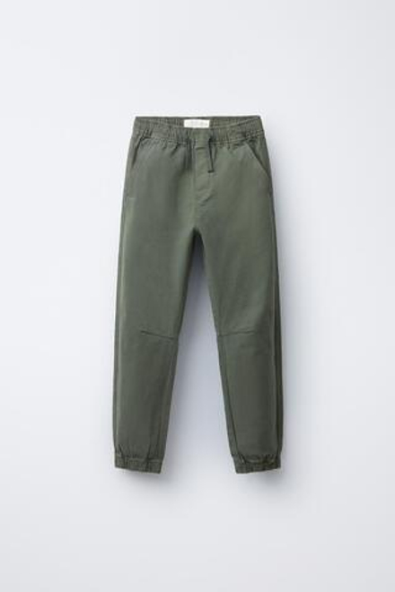 ZARA БРЮКИ-ДЖОГГЕРЫ, ЗЕЛЕНОВАТЫЙ