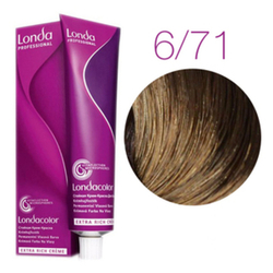 Londa Color стойкая крем-краска, 6/71 темный блонд коричнево-пепельный, 60мл
