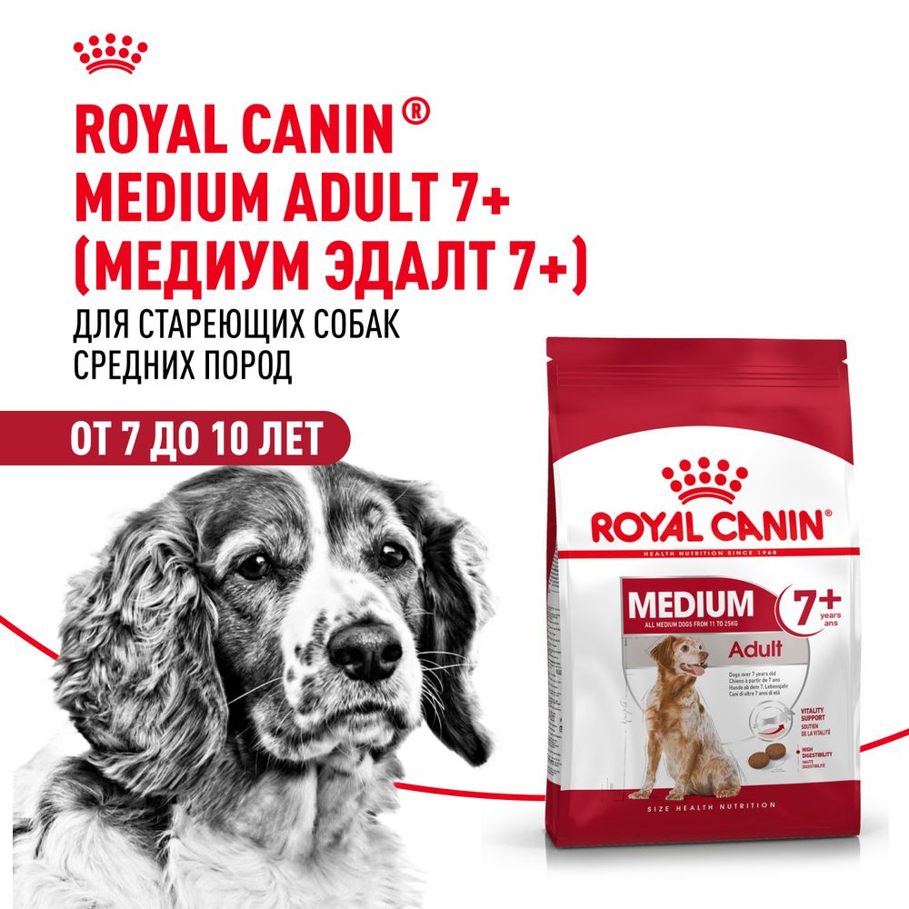 Сухой корм Royal Canin Medium Adult 7+ для взрослых собак средних размеров от 7 лет и старше Сухой корм Royal Canin Medium Adult 7+ для взрослых собак средних размеров от 7 лет и старше
