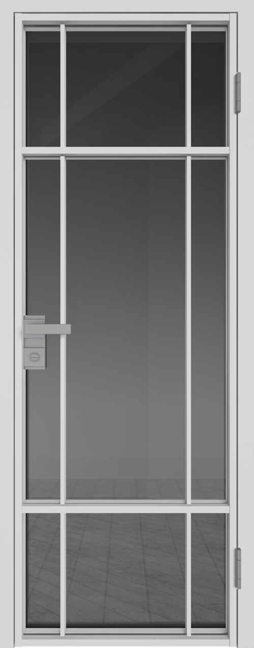 Дверь межкомнатная Профиль Дорс 8AG, цвет белый матовый, алюминий, стекло тонированное