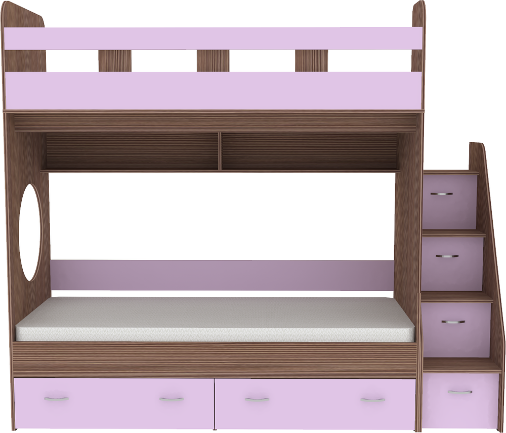 Двухъярусная кровать КарИВи Юниор 1 80x160 Бодего Темный Ирис