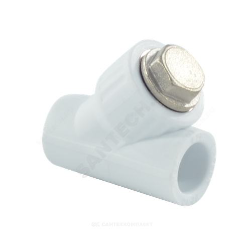 Фильтр PP-R сетчатый белый Дн 40х45гр внутренняя пайка VALFEX 10141040