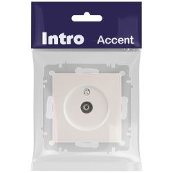 Розетка Intro Accent 6-301-06 TV одиночная, IP20, СУ, перламутр