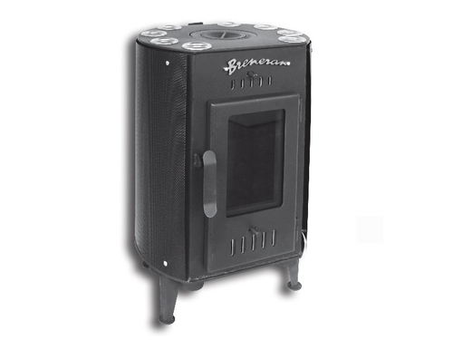 Печь-камин «Канадка» с варочной плитой в сетке чёрная