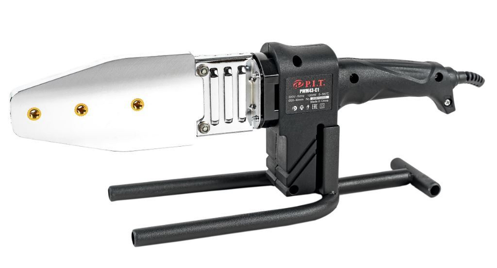 Паяльник для пл/труб  PWM43-С1 Мастер(1200Вт,t0-300°,нас.20,25,32,40мм,отв,кл,мет.кейс,стойка держ.)