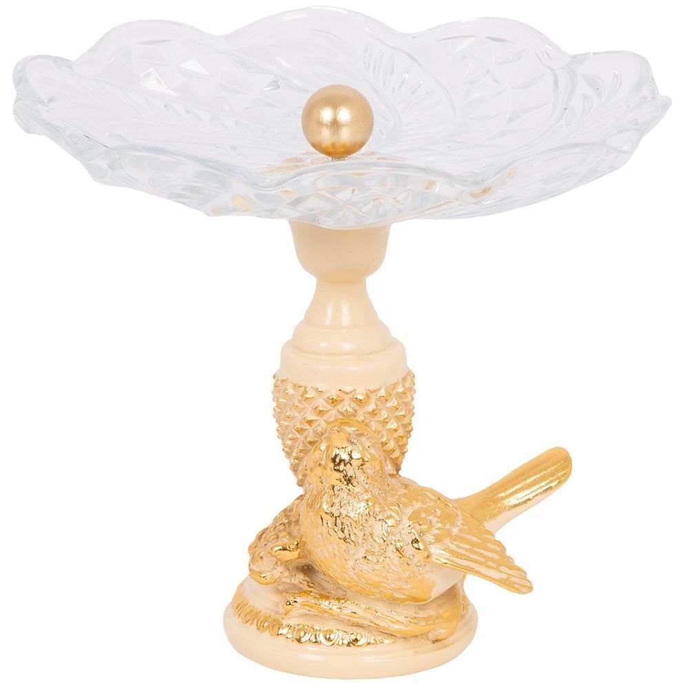 Фруктовница-конфетница Терра Сонг со стеклянной чашей Айвори