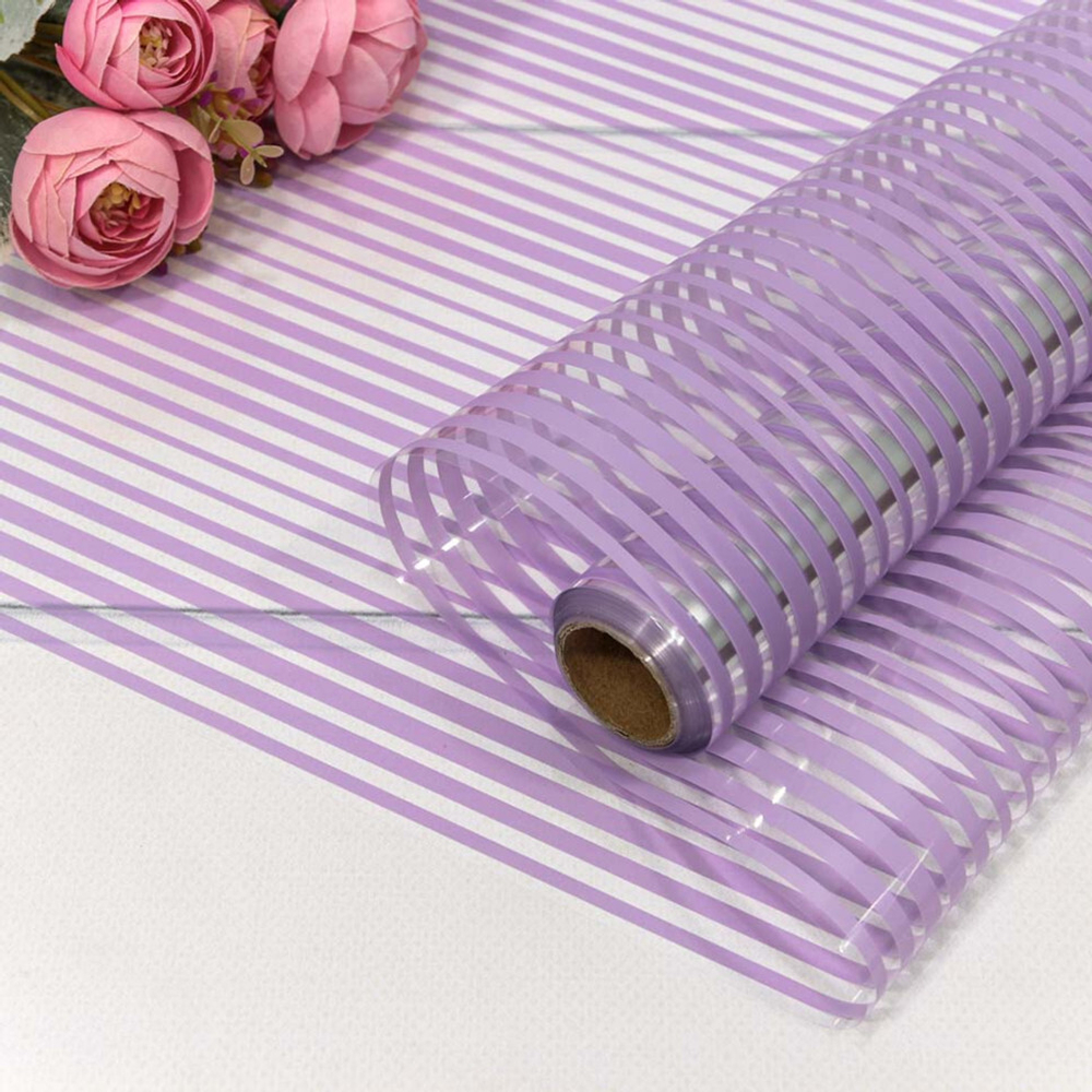 Пленка В рулоне 10 м х 58 см "Полоска" (Фиолетовый)