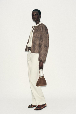 ZARA БОМБЕР С ВЫШИВКОЙ ПОД ЗАМШУ, ХАКИ