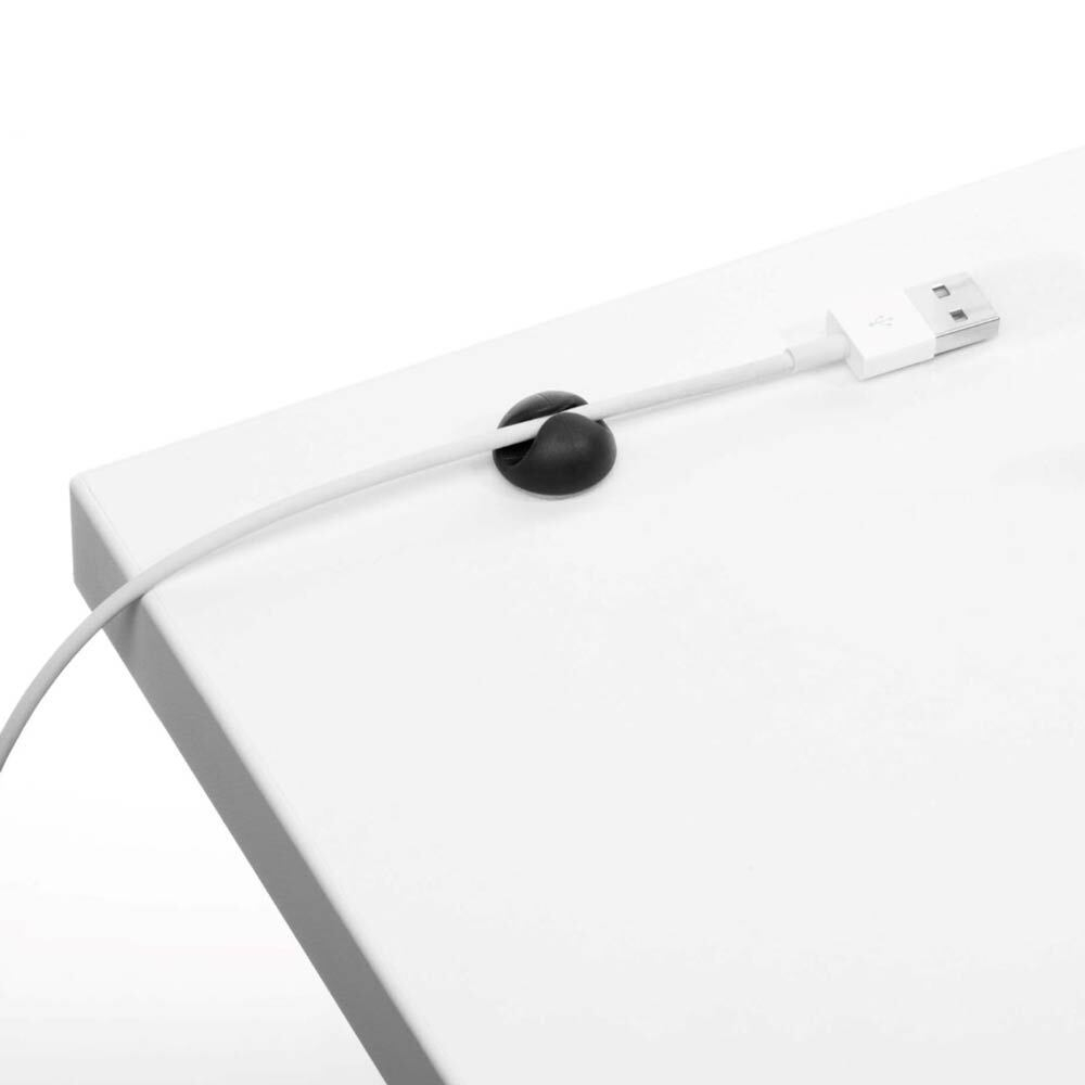 Держатели для 1 провода на клейкой основе 6шт (черный)