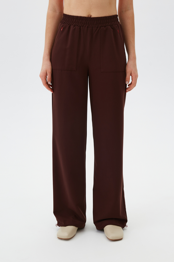 Брюки свободные медицинские женские Йошо, шоколад