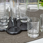 Набор 12 предметов (6 бокалов 200мл, 6 стопок 50мл) на деревянной подставке, 20160