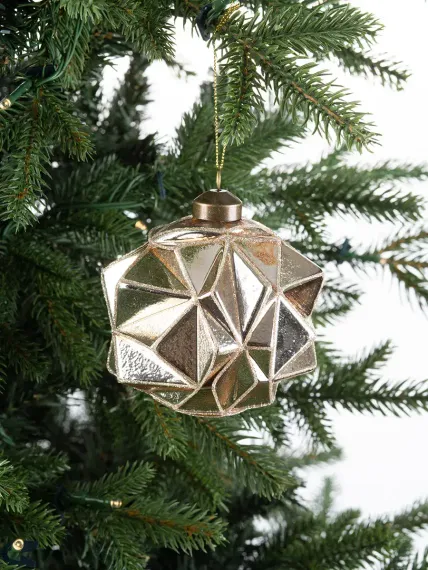 Винтажный стеклянный шар Грани мироздания 8 см., 1 шт., Karlsbach (13131)