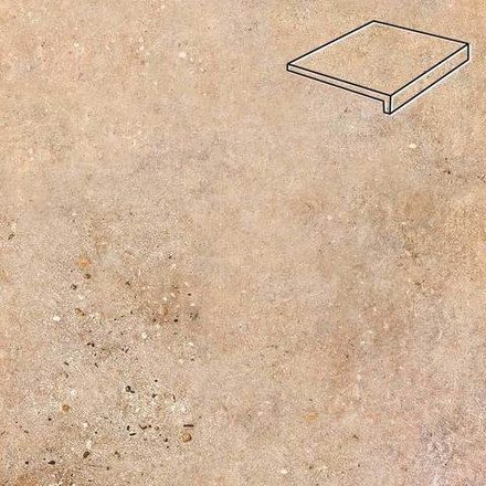 Stroeher - Gravel Blend 961 brown 294х340х35х11 артикул 9430 - Клинкерная ступень прямоугольная рядовая Loftstufe