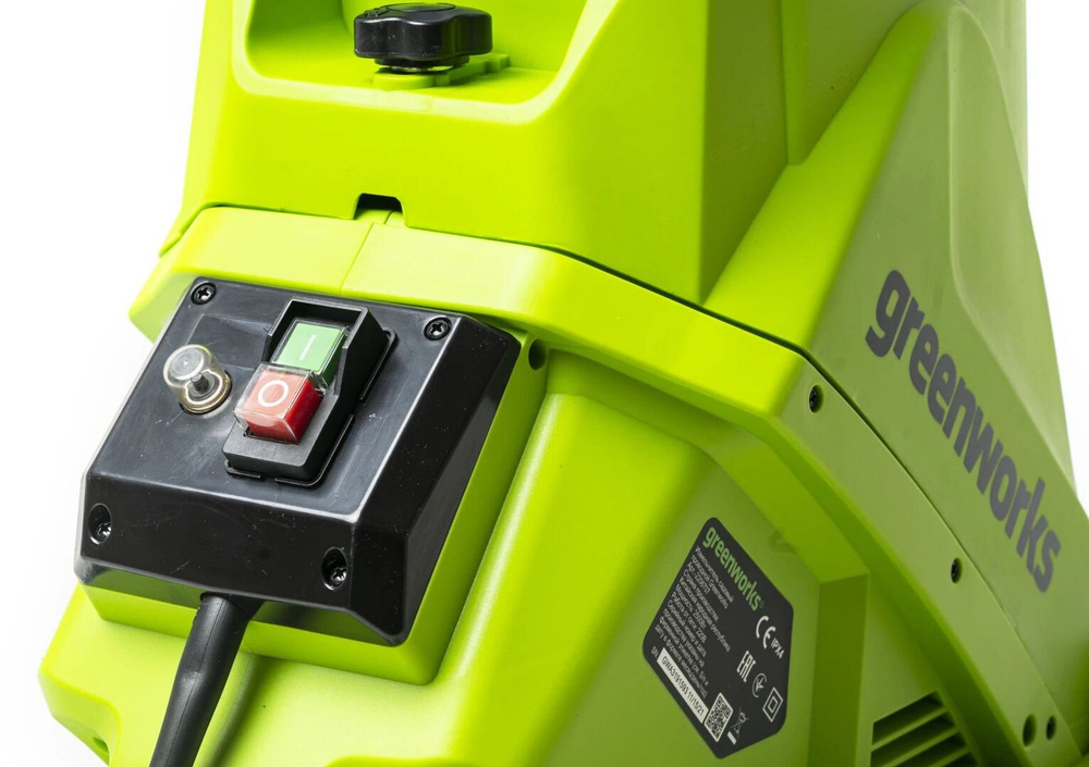 Измельчитель садовый электрический GREENWORKS GACSB, 220V, 2500W, с контейнером (2206707)
