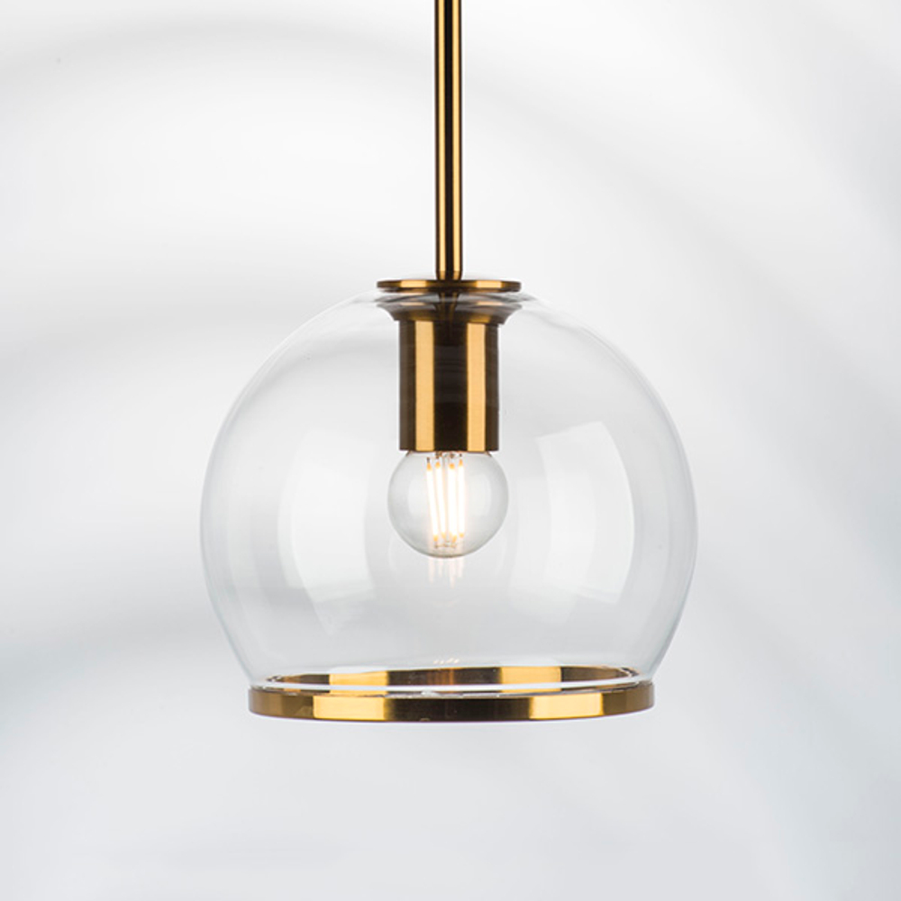 729011 Люстра SFERICO 1х40W E27 ЛАТУНЬ/ПРОЗРАЧНЫЙ