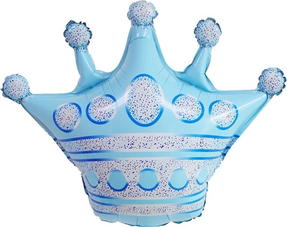 Шар с клапаном (16&#39;&#39;/41 см) Мини-фигура, Корона, Голубой, 1 шт.