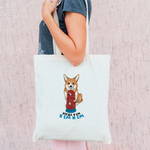 Тканевая сумка "Корги обедает"