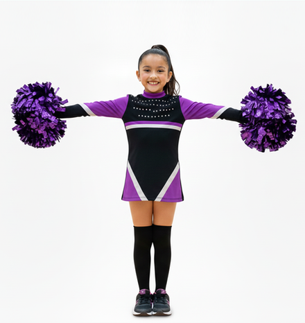 Костюм для чирлидинга детский малиновый с черным