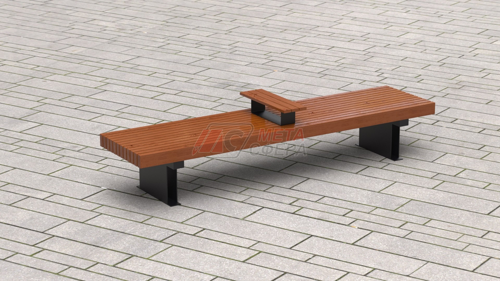 Лавка Rail Road 03 продольная с подлокотником