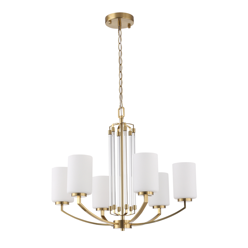 SL1403.303.06 Люстра подвесная ST-Luce Латунь/Прозрачный E27*6 40W ОПАЛ