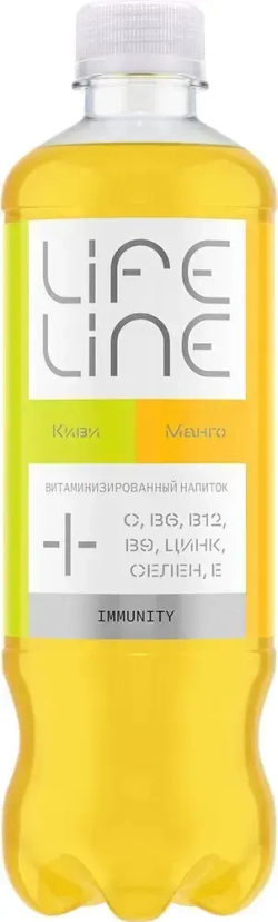 Напиток LifeLine с витаминами, Immunity, манго и киви, без газа 0,5 л