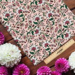 Ткань бифлекс орнамент цветов с листьями