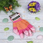 Перчатки нейлоновые «Аурэль» с покрытием облив пальцев, розовые 8 р-р ДоброСад