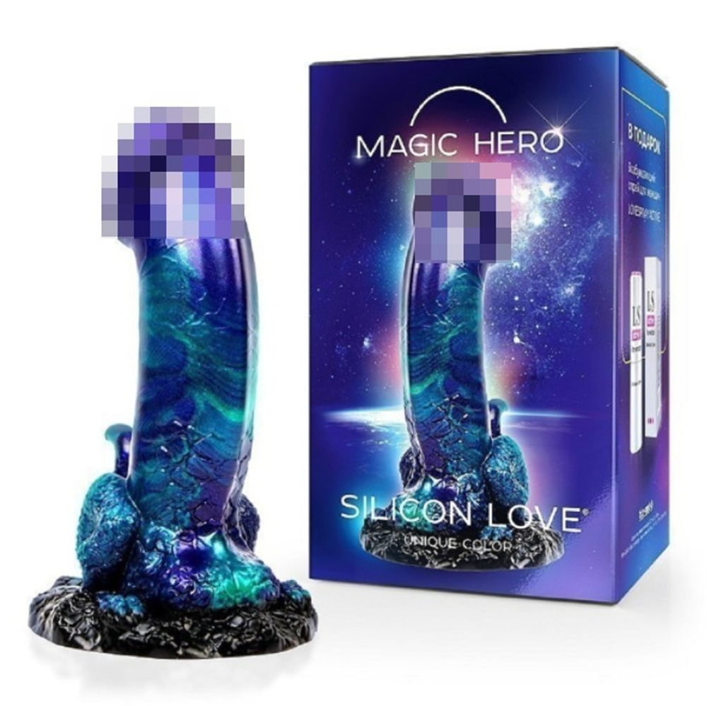 Фаллоимитатор с присоской Magic Hero разноцветный 19 см