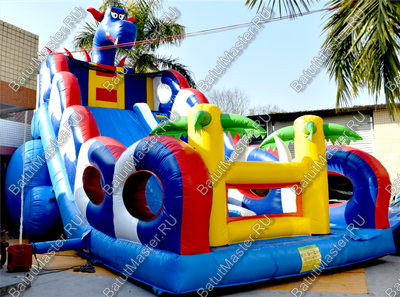 Коммерческий надувной батут-горка "Дракон" 11*6*8,5 м