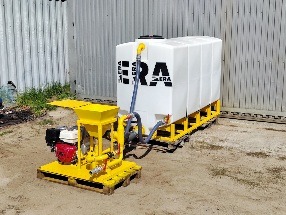 Насосно-смесительный узел для ГНБ с мотопомпой Koshin (Япония)