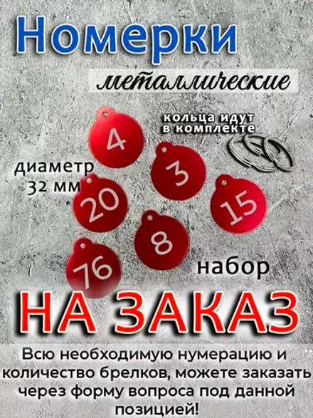 Номерки на ключи, металл