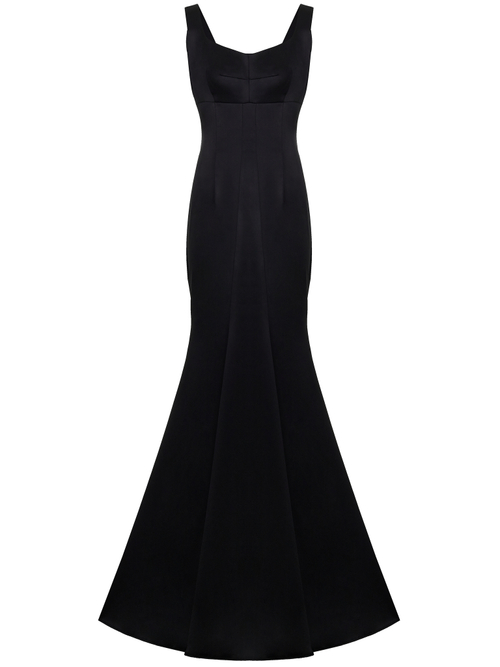 Платье-русалка макси шёлк, черный