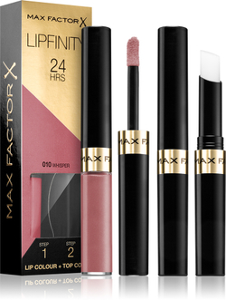 Max Factor Lipfinity Lip Colour - Помада для губ с бальзамом, стойкая. оттенок 010 Whisper, 4 g