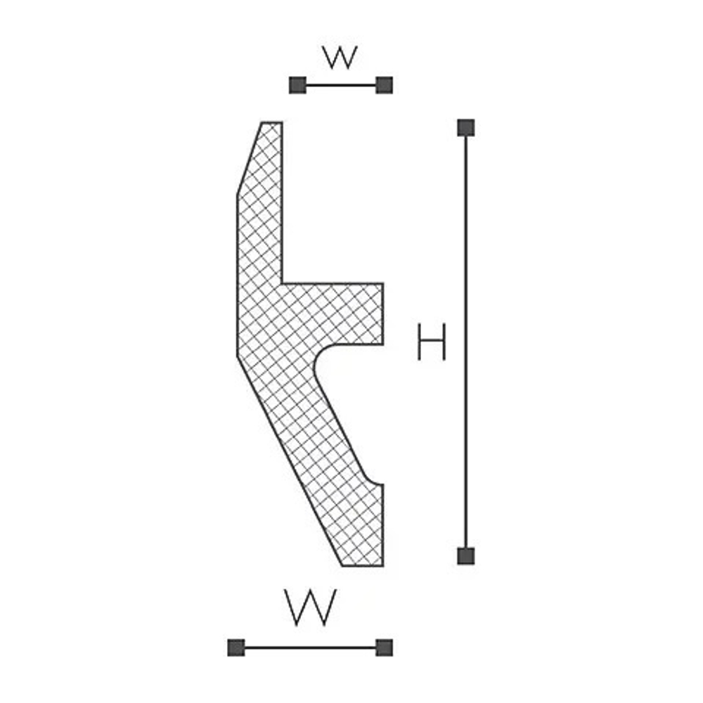 Молдинг W1 (55х12.5х2000мм) NMC